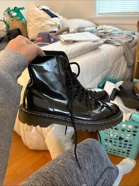 Black sparkle doc martins